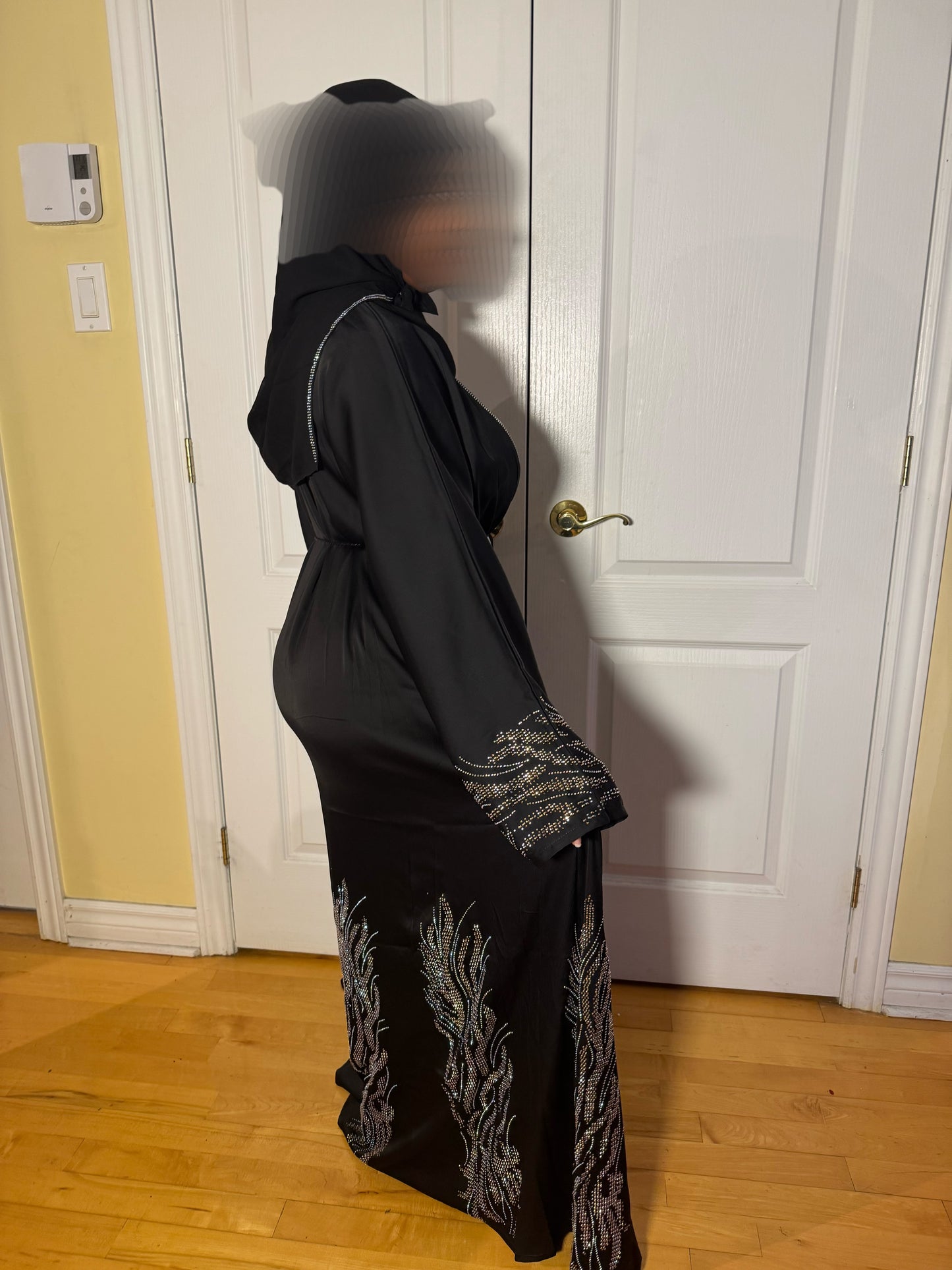 Abaya deux pièces perlée