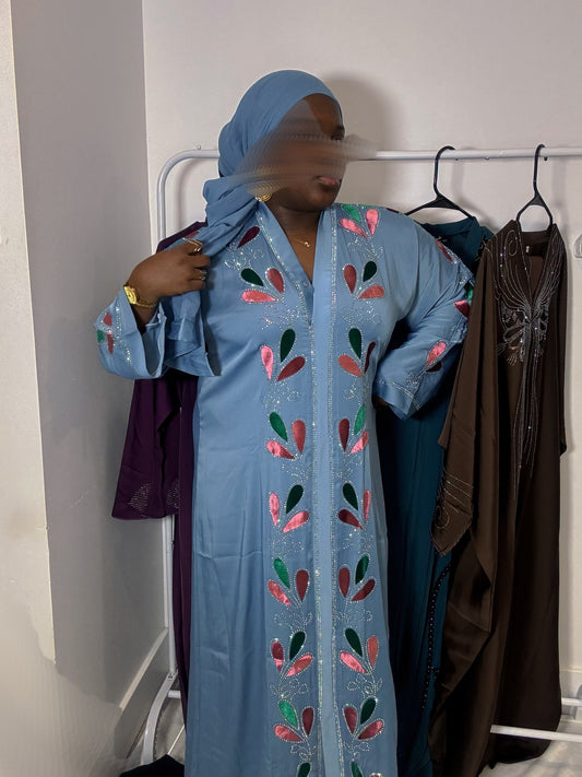 Abaya brodée multicolore