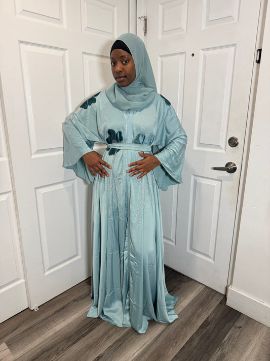 Abaya brodée en velour
