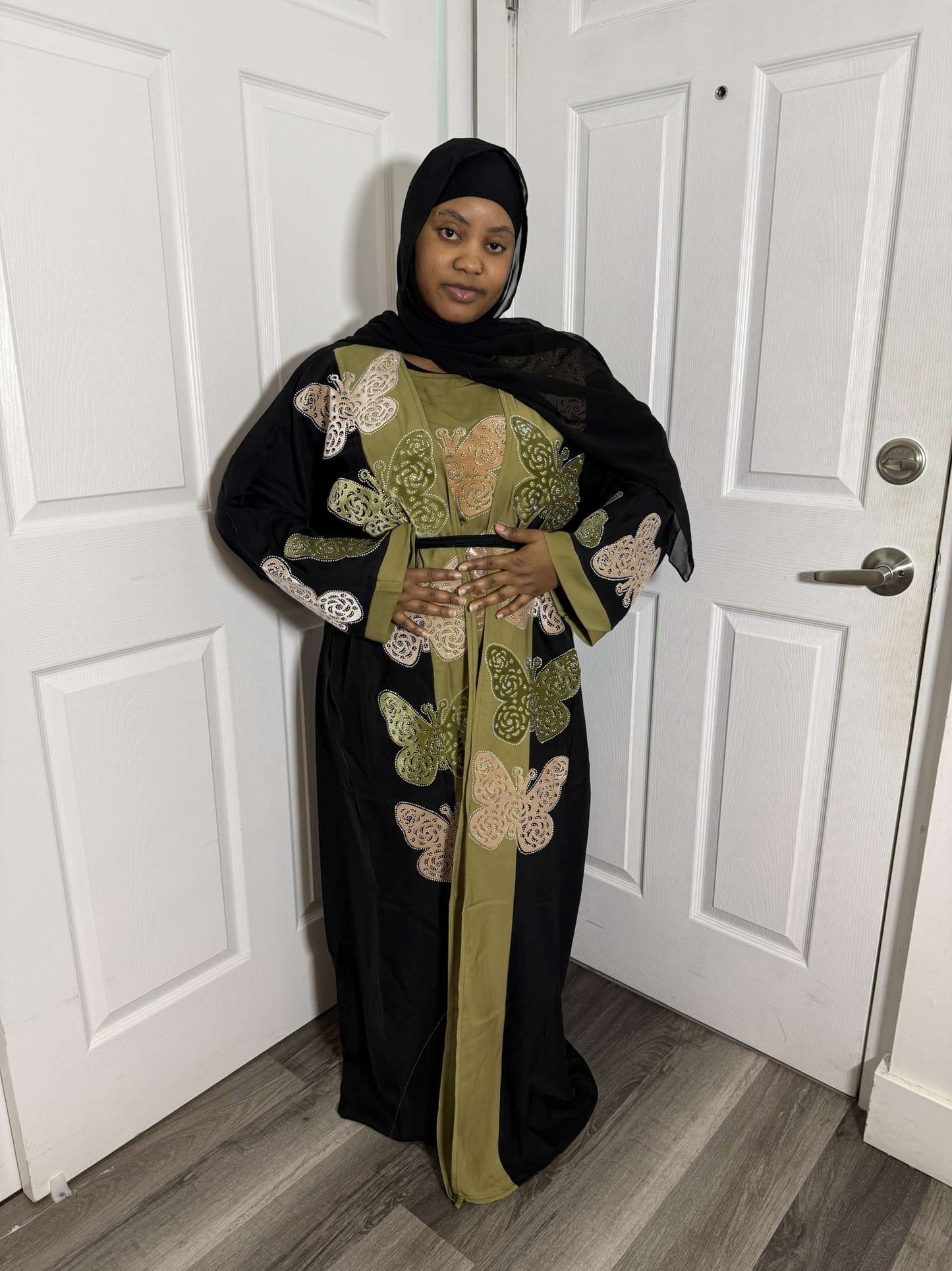 Abaya brodé deux pièces